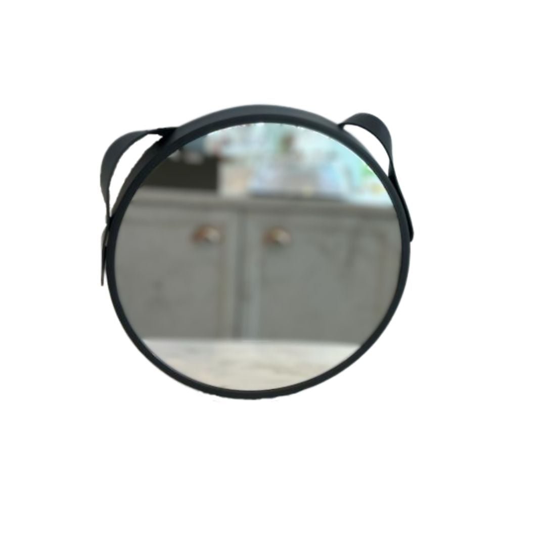 Espelho com Moldura e Alça Preto 63,5cm - Ela Decora