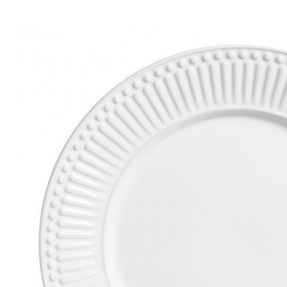Prato de Sobremesa Cerâmica Roma Branco - 20,5 cm