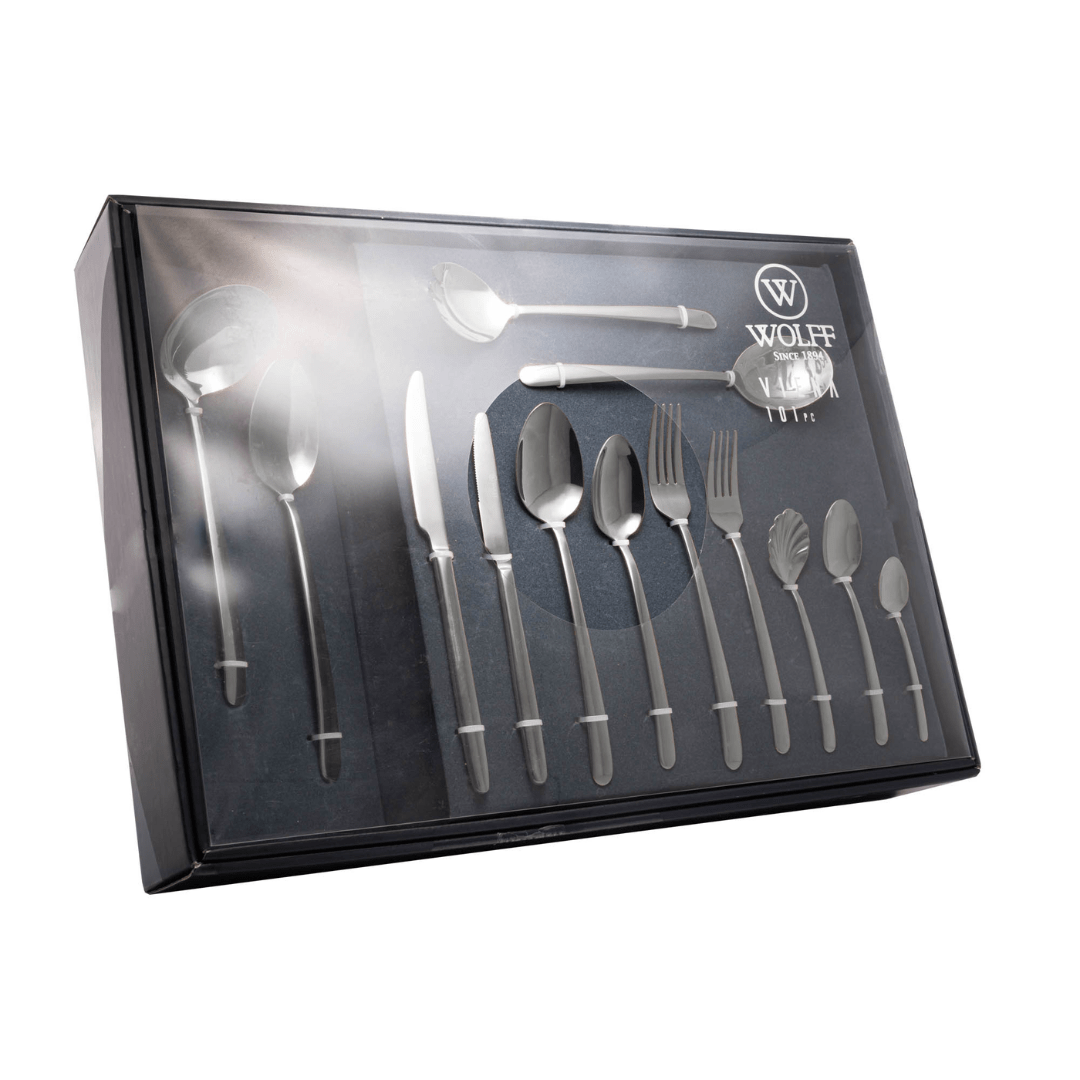 Faqueiro Aço Inox com Caixa Viena 101 Peças - Ela Decora