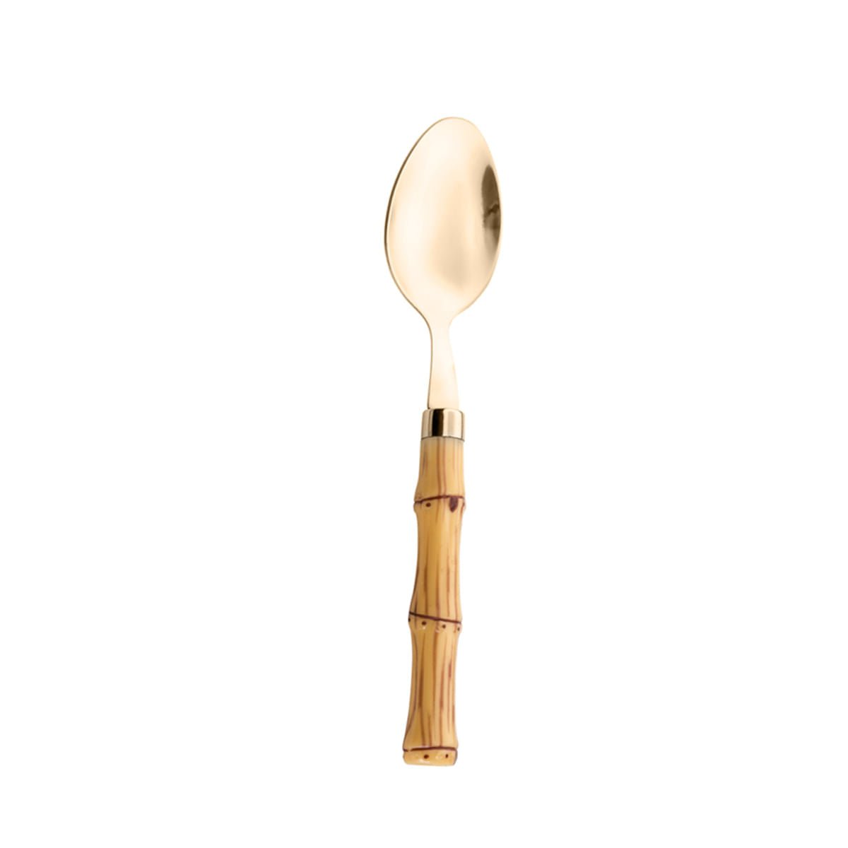 Faqueiro de Aço Inox com Cabo Plástico Bambu Dourado 24 Peças - Ela Decora