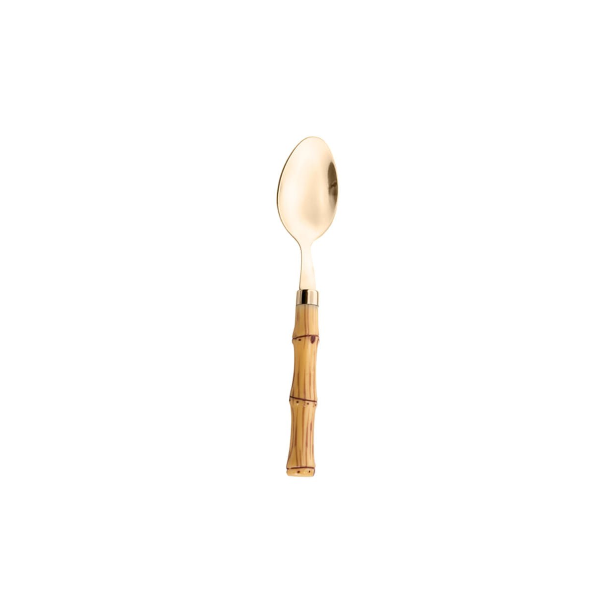 Faqueiro de Aço Inox com Cabo Plástico Bambu Dourado 24 Peças - Ela Decora