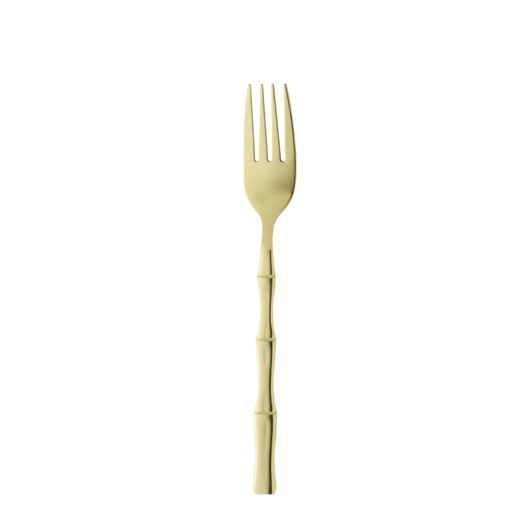 Faqueiro Elegant Estilo Bambu em Aço Inox Champanhe 16 Peças - Ela Decora