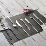 Faqueiro Elegant Estilo Bambu em Aço Inox Champanhe 16 Peças - Ela Decora