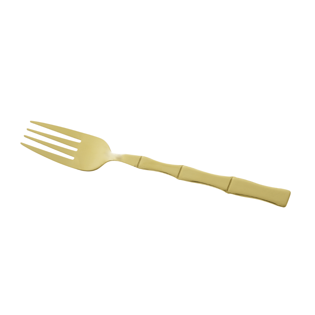 Faqueiro Elegant Estilo Bambu em Aço Inox Champanhe 16 Peças - Ela Decora