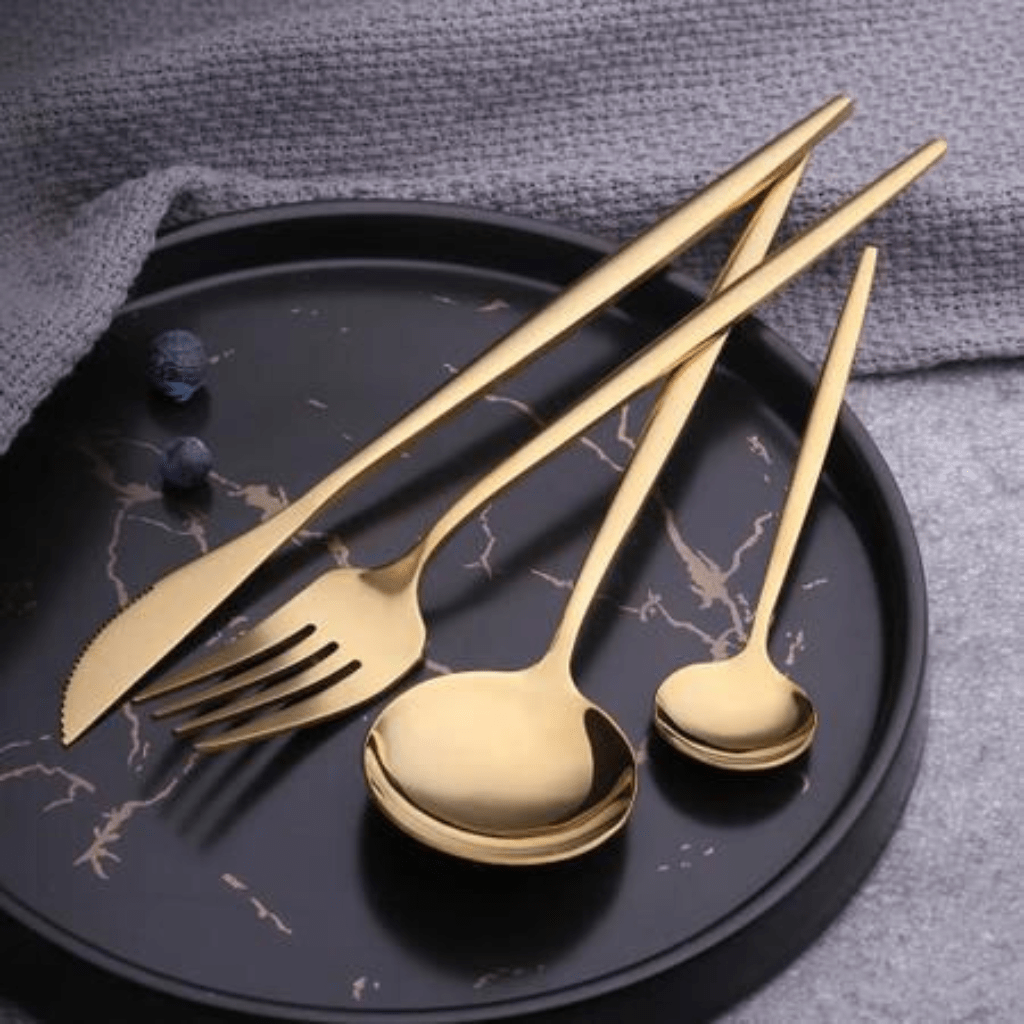 Faqueiro Opera em Aço Inox Champanhe 16 Peças - Ela Decora