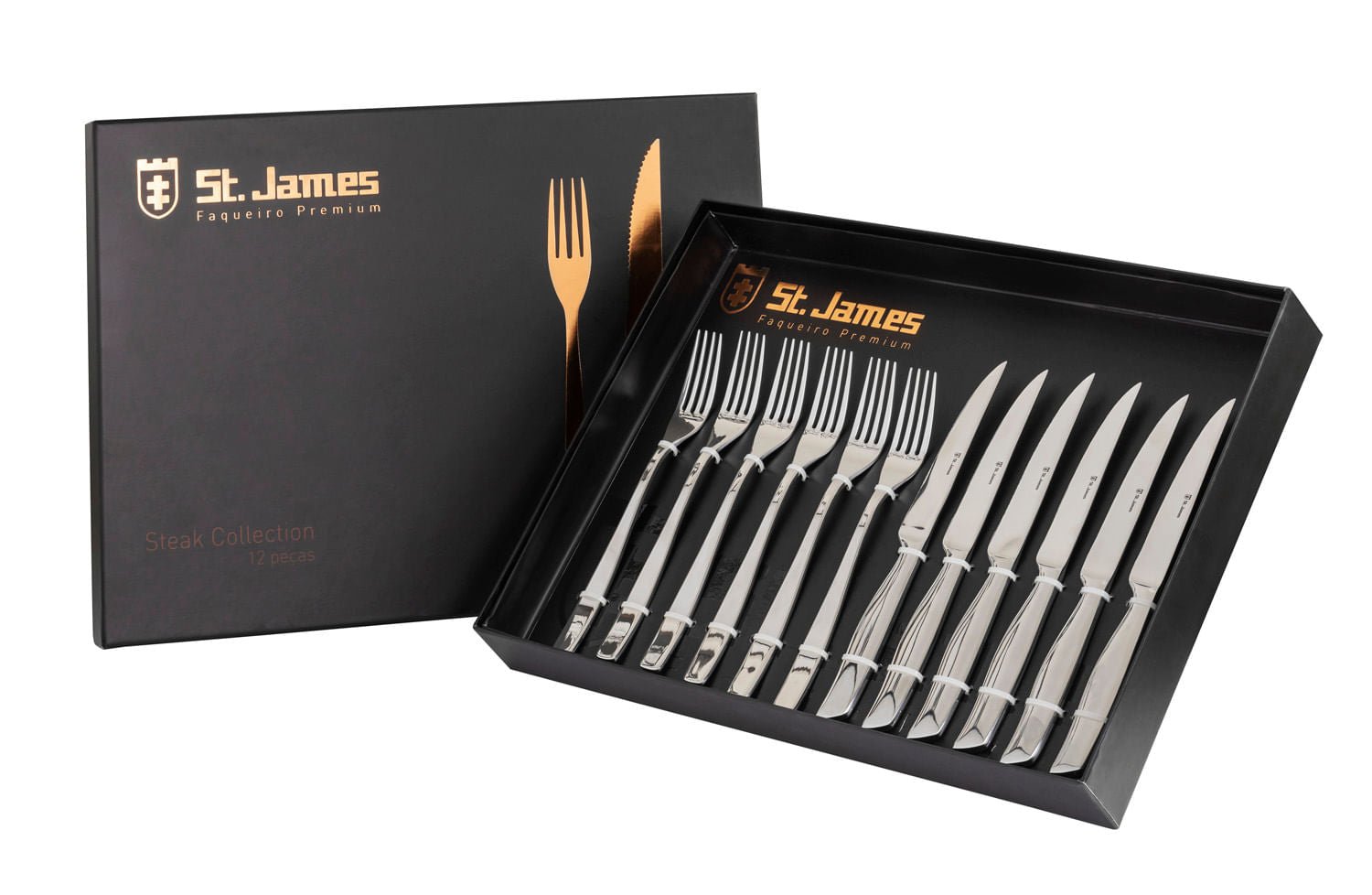 Faqueiro Wish Inox Churrasco 12 Peças St James - Ela Decora