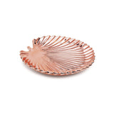 Folha Decorativa Concha Rose Gold em Cerâmica Redonda (P) - 19,5 cm - Ela Decora