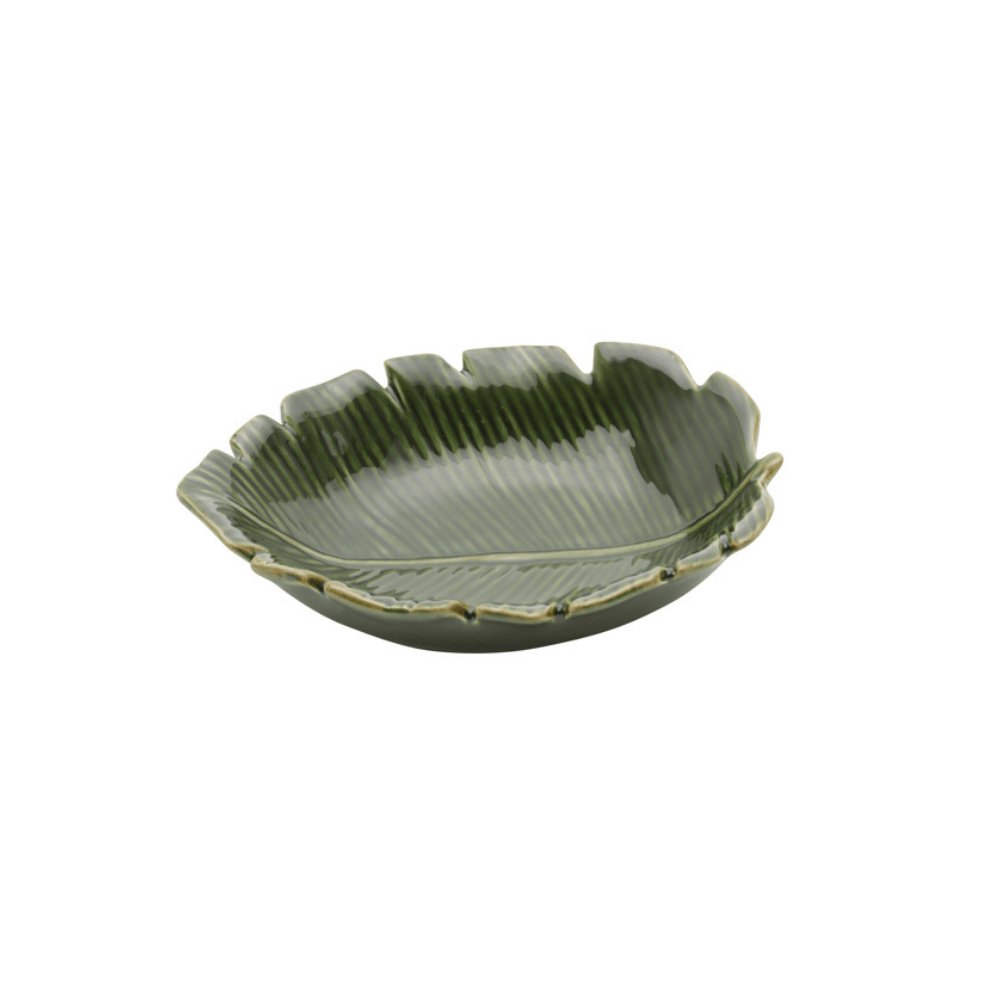 Folha Decorativa De Cerâmica Banana Leaf Verde 16 cm - Ela Decora