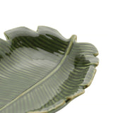 Folha Decorativa De Cerâmica Banana Leaf Verde 16 cm - Ela Decora