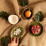 Folha Decorativa De Cerâmica Banana Leaf Verde 16 cm - Ela Decora