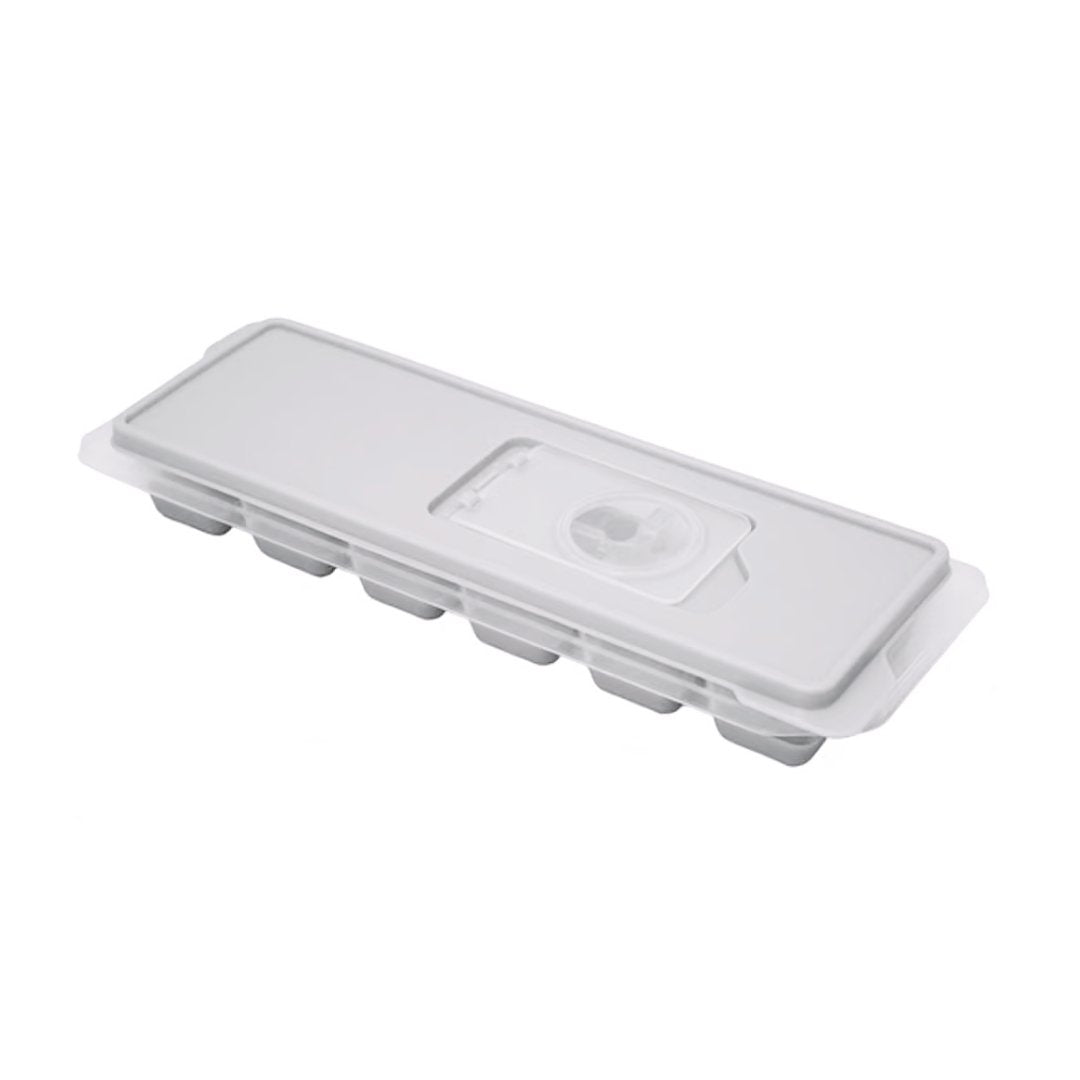 Forma de Gelo 12 Cubos com Tampa Cinza - Ela Decora