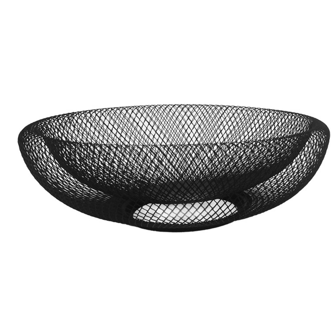 Fruteira Centro de Mesa em Metal Plot Black 31cm - Ela Decora