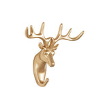 Gancho de Parede Alce em Resina Dourado - 17 cm - Ela Decora