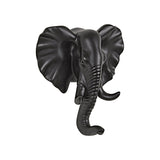 Gancho de Parede Elefante em Resina Preto - 10,5 cm - Ela Decora