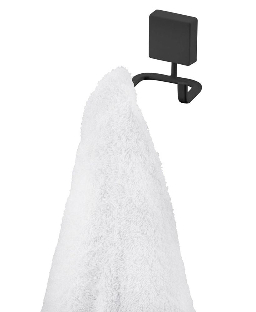 Gancho Duplo com Fixação Parafuso Preto Fosco - Ela Decora