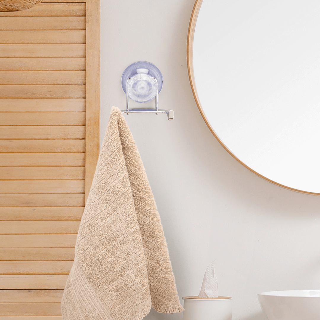 Gancho Duplo Fixação Sucção Ventosa Cromado - Ela Decora