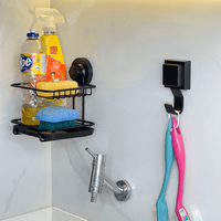 Gancho Multiuso com Ventosa Preto Fosco - Ela Decora