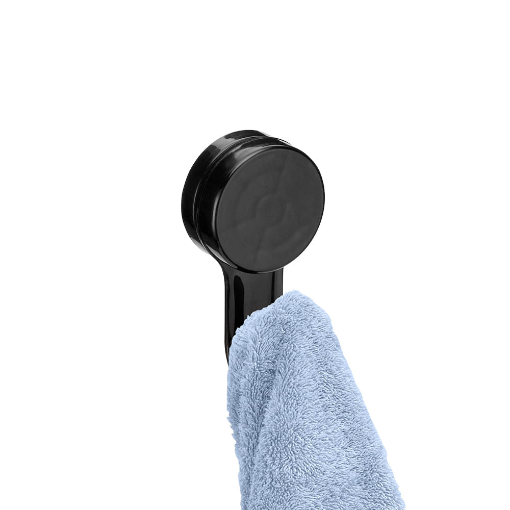 Gancho Unitário Plástico Dupla Face 3M Preto - Ela Decora