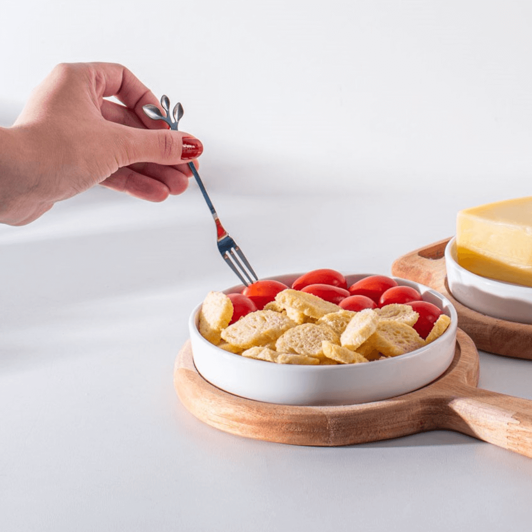 Jogo de Garfos para Aperitivo em Aço Inox Leaves 4 Peças