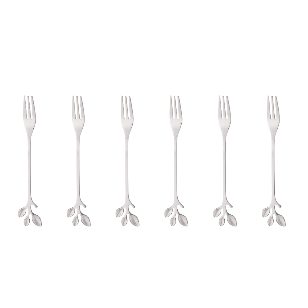 Jogo de Garfos para Aperitivo em Aço Inox Leaves 4 Peças