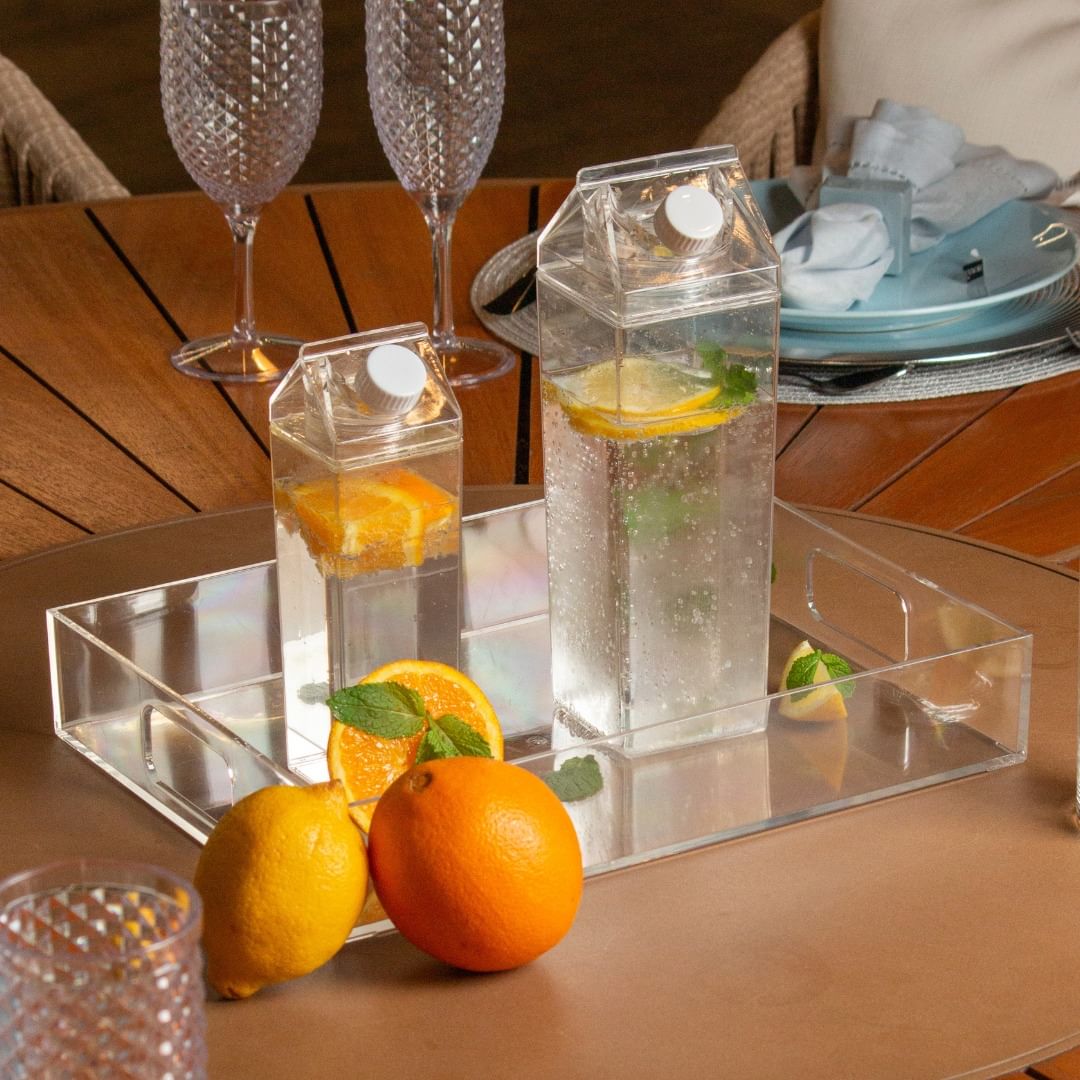 Garrafa de Cristal Antivazamento 1 Litro - Ela Decora