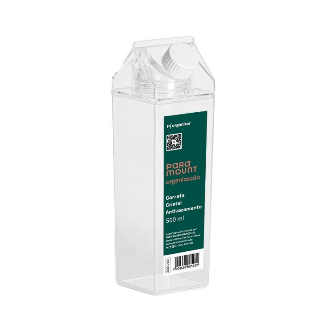 Garrafa de Cristal Antivazamento 500ml - Ela Decora