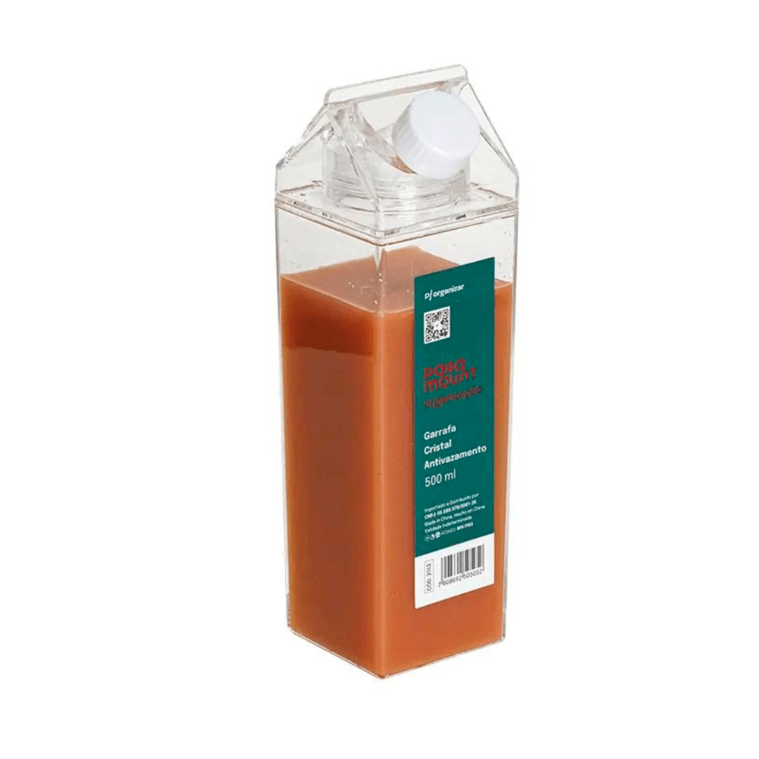 Garrafa de Cristal Antivazamento 500ml - Ela Decora