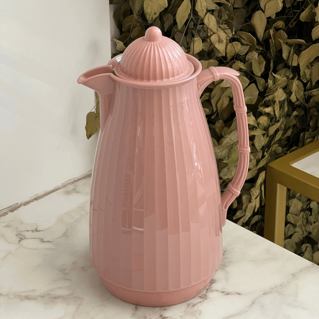 Garrafa Térmica de Plástico Bambu Rosa 1 Litro - Ela Decora