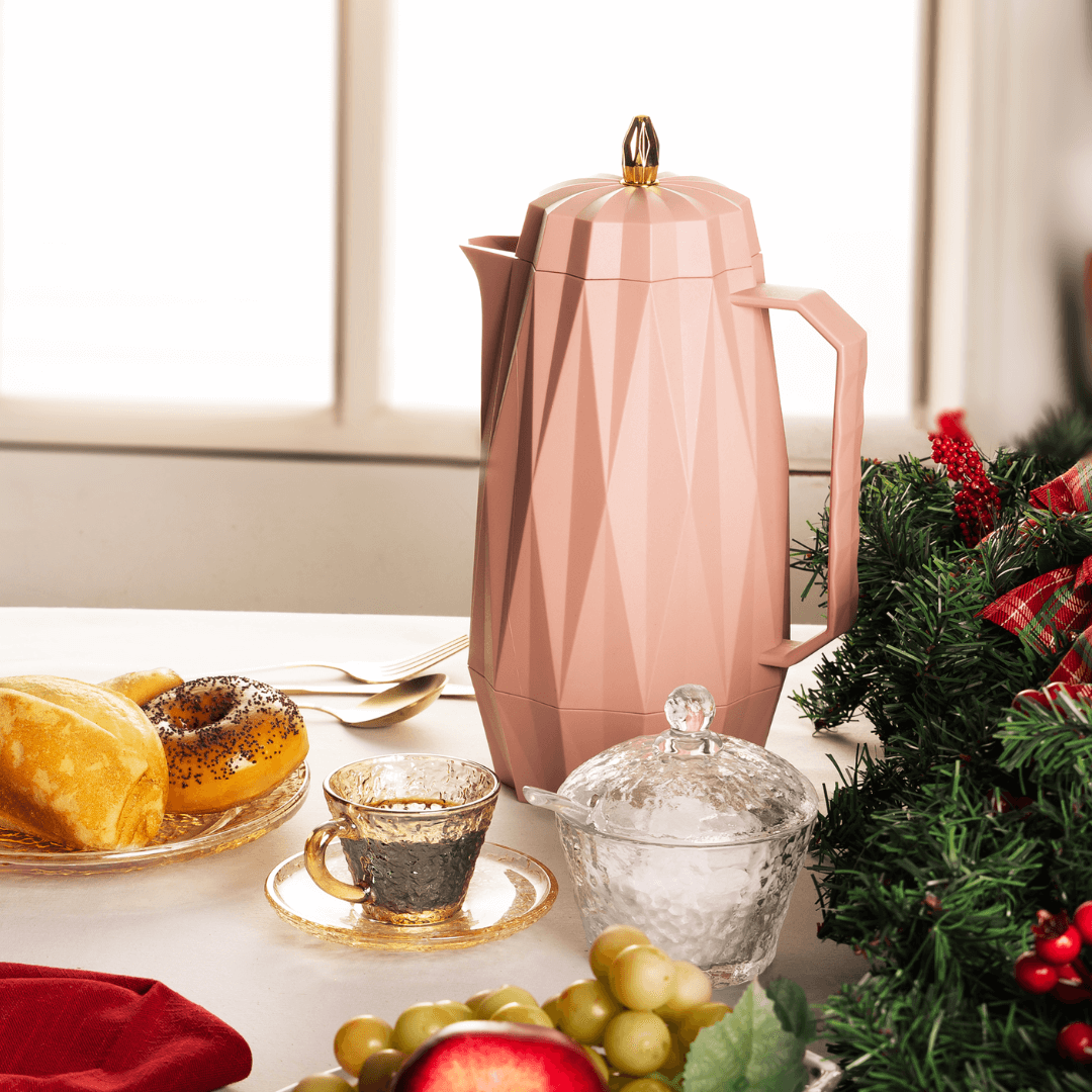 Garrafa Térmica de Plástico Diamond Rosa 1 Litro - Ela Decora