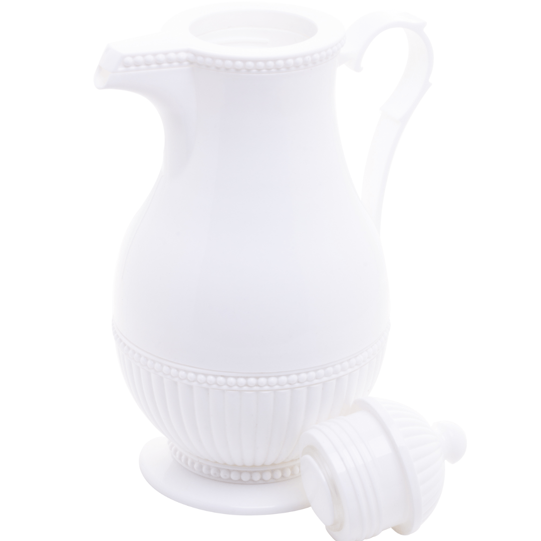 Garrafa Térmica de Plástico Vintage Branca 1 Litro - Ela Decora