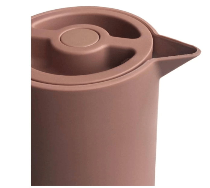 Garrafa Térmica Nórdica com Cabo de Madeira Rose - Ela Decora