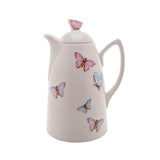 Garrafa Térmica Porcelana Borboletas Branca 900ml - Ela Decora