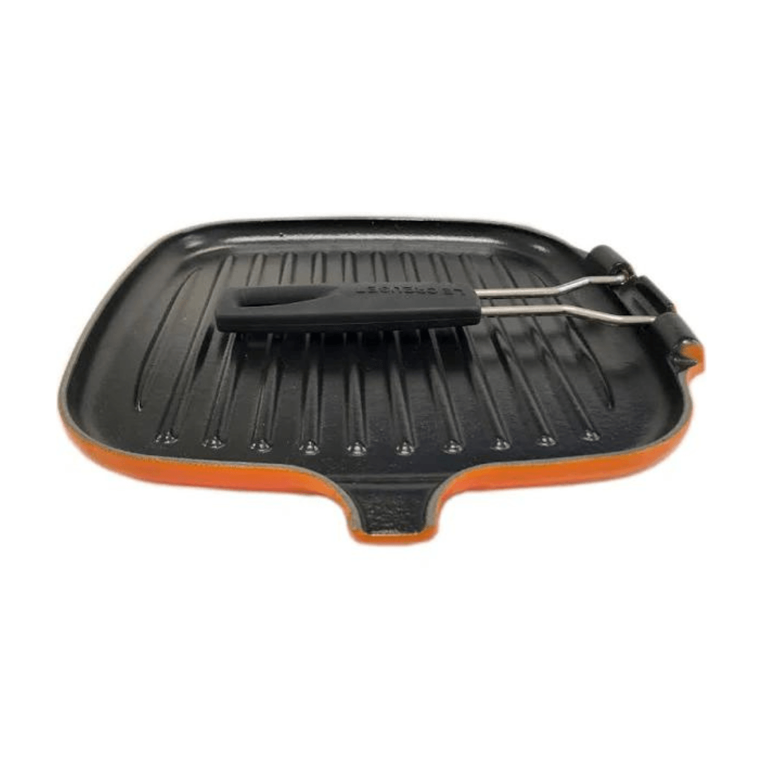 Grelha Quadrada com Alça Removivel Laranja Le Creuset - Ela Decora