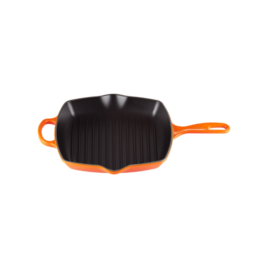 Grelha Quadrada Signature Laranja 26cm Le Creuset - Ela Decora