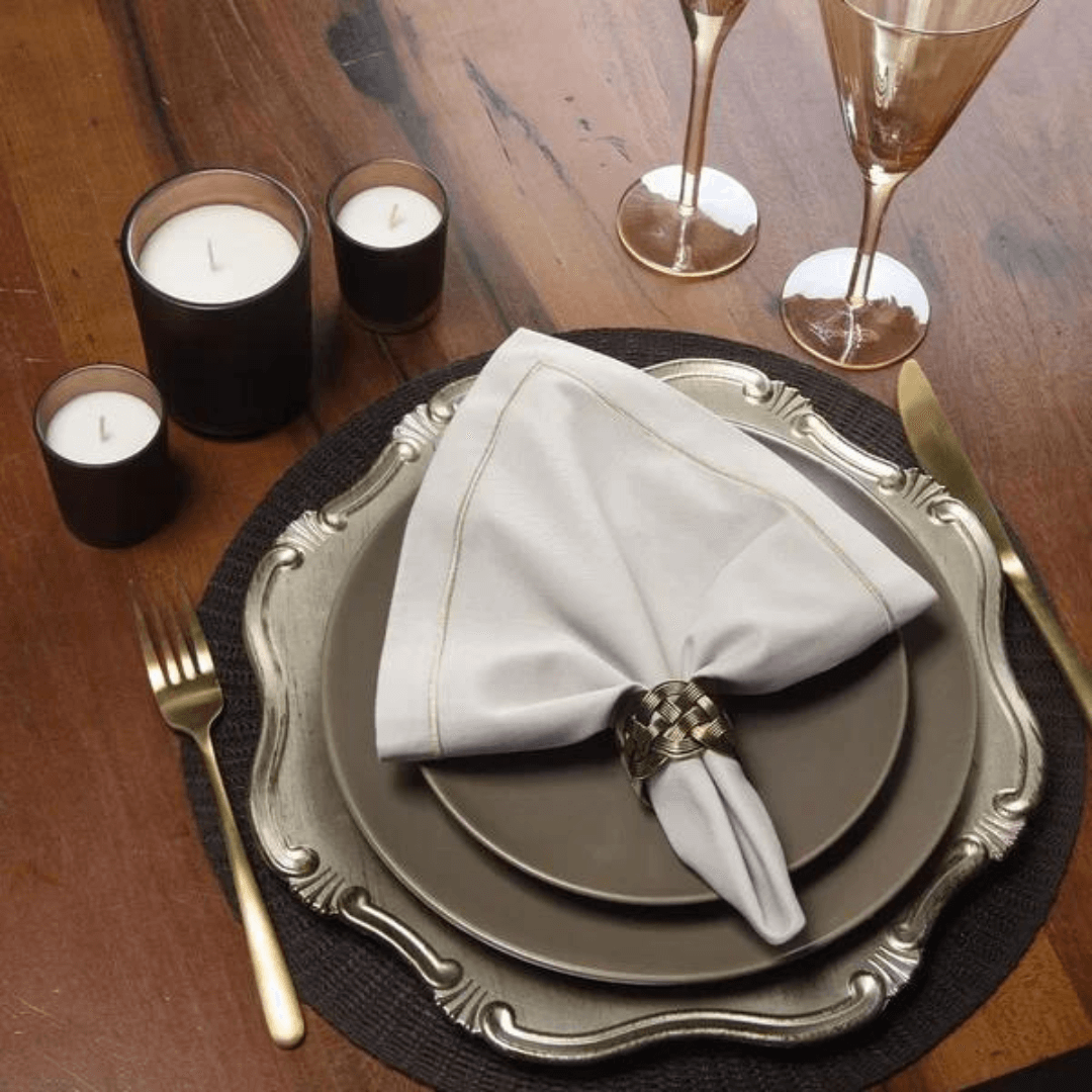 Guardanapo 100% Algodão Ornato Areia 45cm - Ela Decora