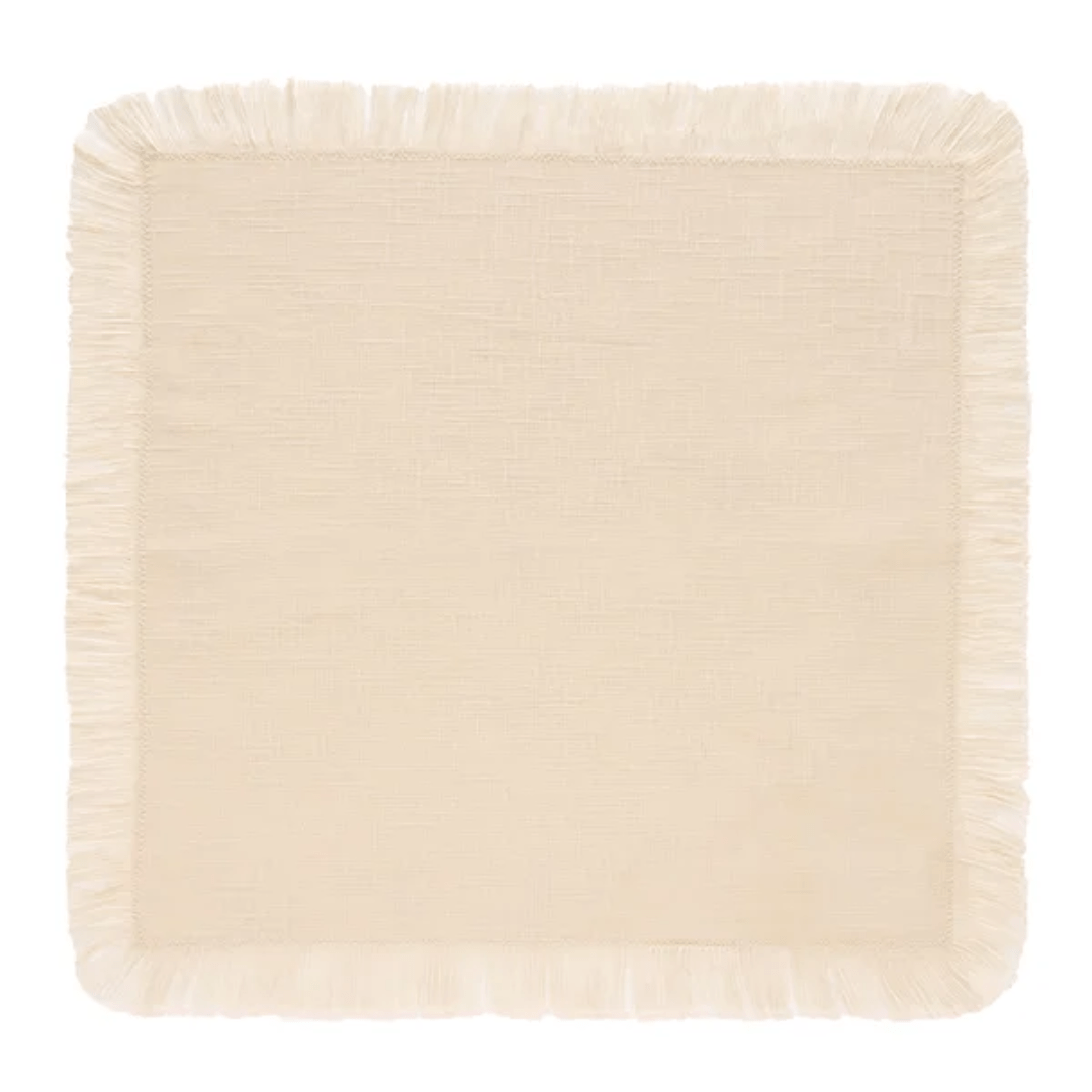 Guardanapo Avulso Coloratta com Franjas Natural 45cm - Ela Decora