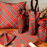 Guardanapo de Algodão Estampado Xadrez 45cm Natal - Ela Decora