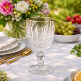 Taça de Vidro Para Água Com Fio de Ouro Greek - 345ml