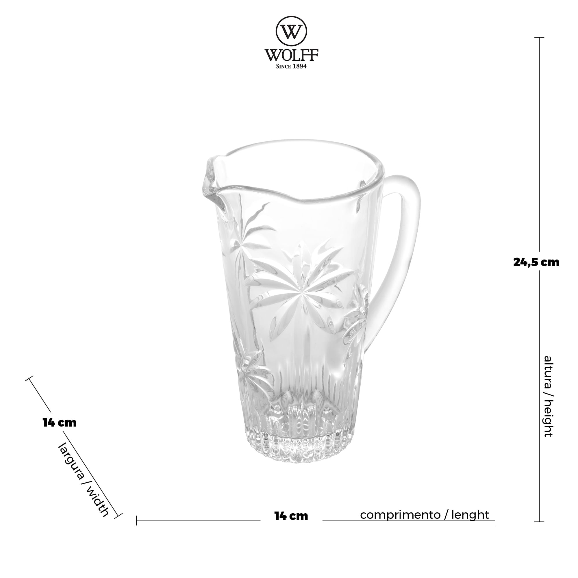 Jarra Cristal de Chumbo Palm Tree 1,2 Litros - Ela Decora