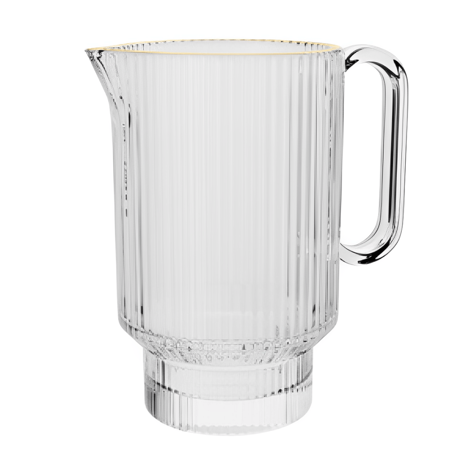 Jarra de Cristal com Fio de Ouro 900ml Lines - Ela Decora