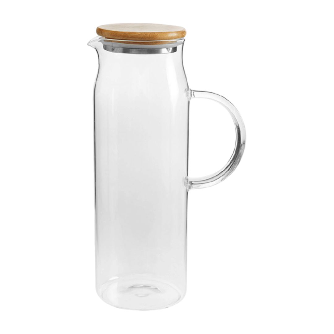 Jarra de Vidro Sense com Tampa de Bambu 1,5 Litros - Ela Decora