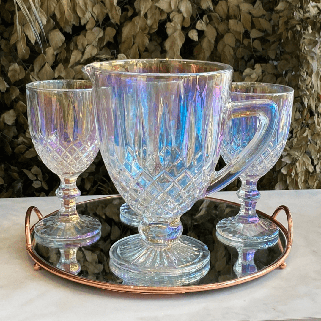 Jarra de Vidro Sodo - Calcico Greek Rainbow 1 Litro - Ela Decora
