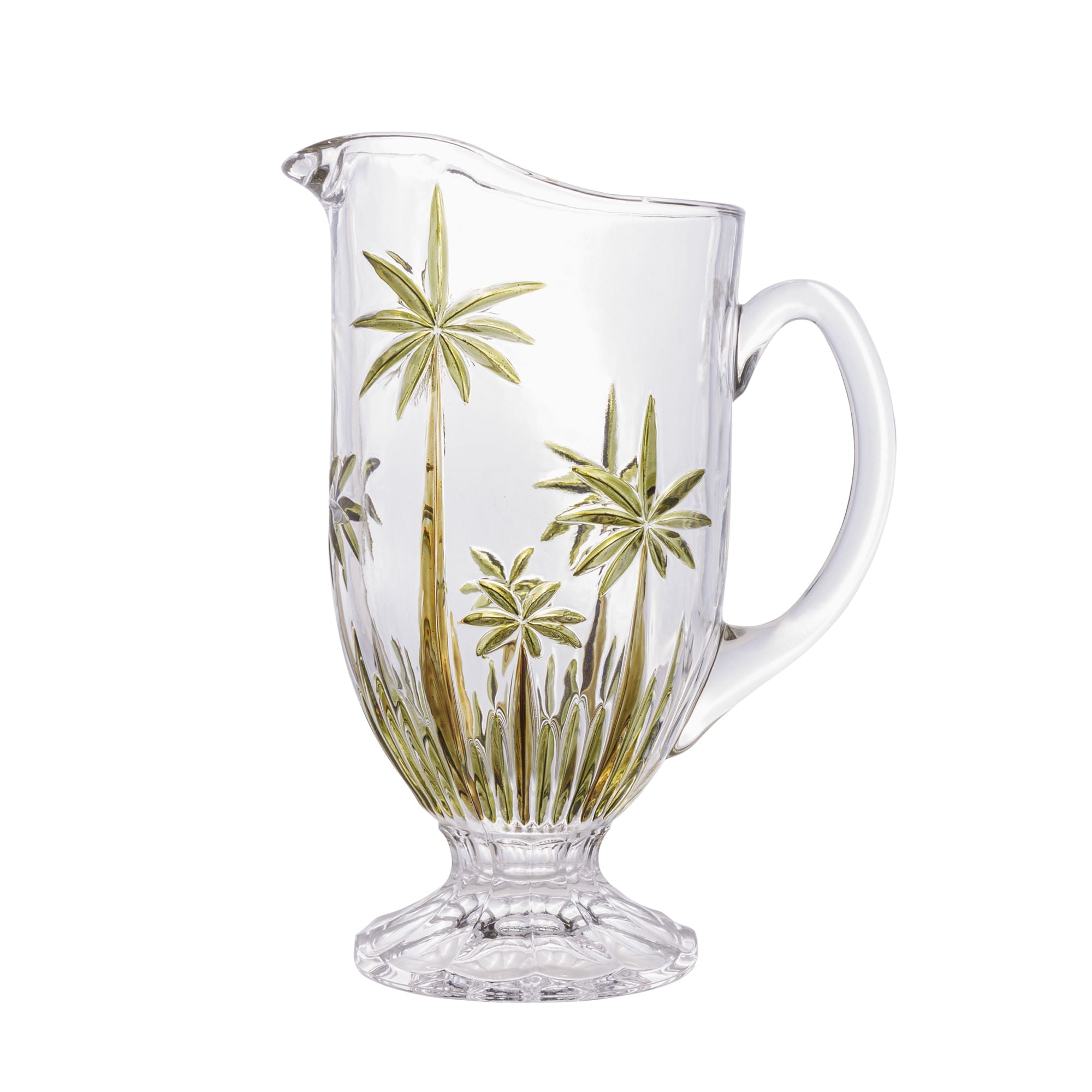 Jarra em Cristal de Chumbo Palm Tree Handpaint 1,5 Litros - Ela Decora