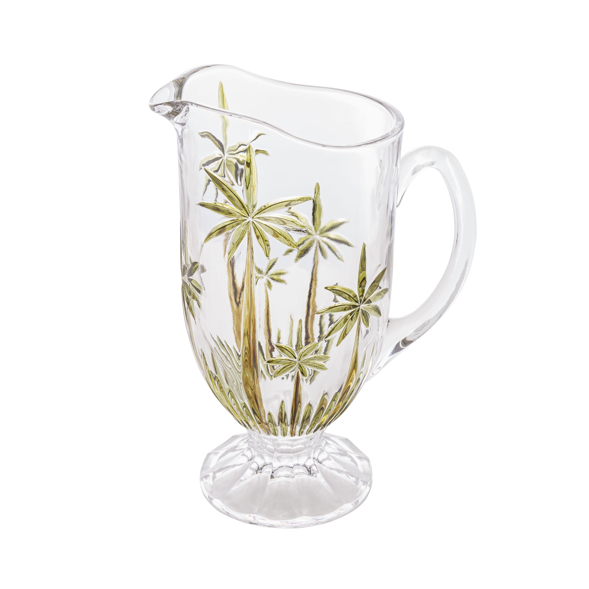 Jarra em Cristal de Chumbo Palm Tree Handpaint 1,5 Litros - Ela Decora