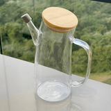 Galheteiro em Vidro com Tampa de Bambu 750ml