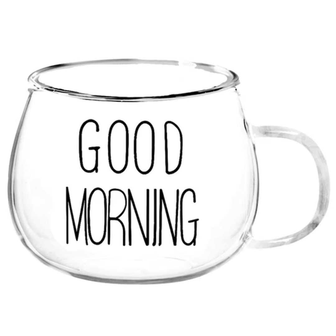 Jogo 2 Canecas Coffee Time Vidro Borossilicato 380ml - Ela Decora