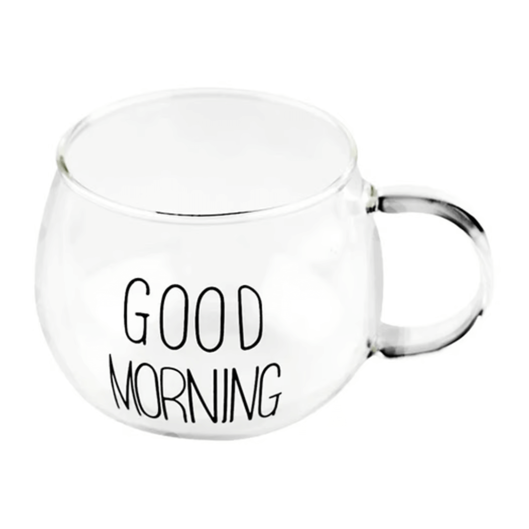 Jogo 2 Canecas Coffee Time Vidro Borossilicato 380ml - Ela Decora