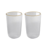 Jogo 2 Copos Altos de Vidro Lines com Fio de Ouro 450ml