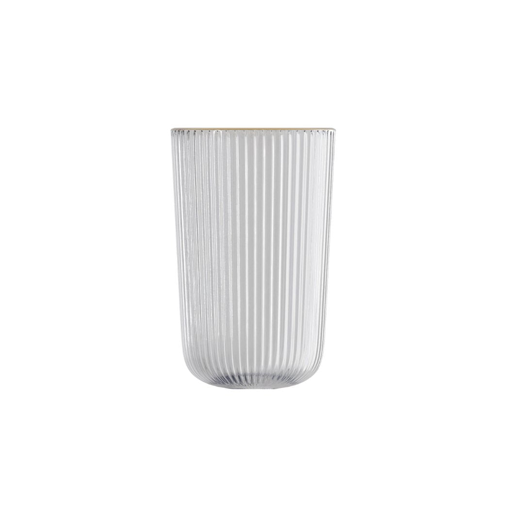 Jogo 2 Copos Altos de Vidro Lines com Fio de Ouro 450ml - Ela Decora