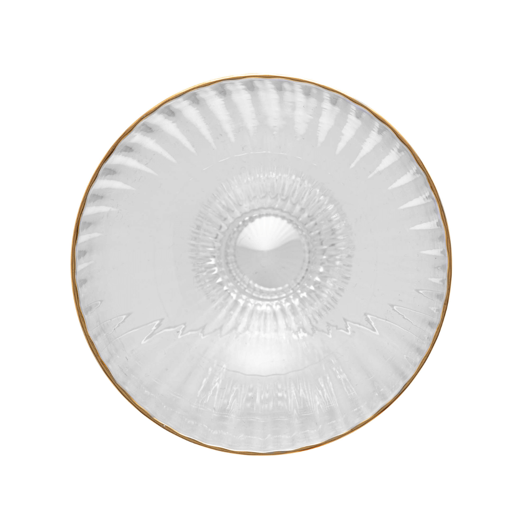 Jogo 2 Taças para Sobremesa Cristal com Fio de Ouro 200ml Lines - Ela Decora